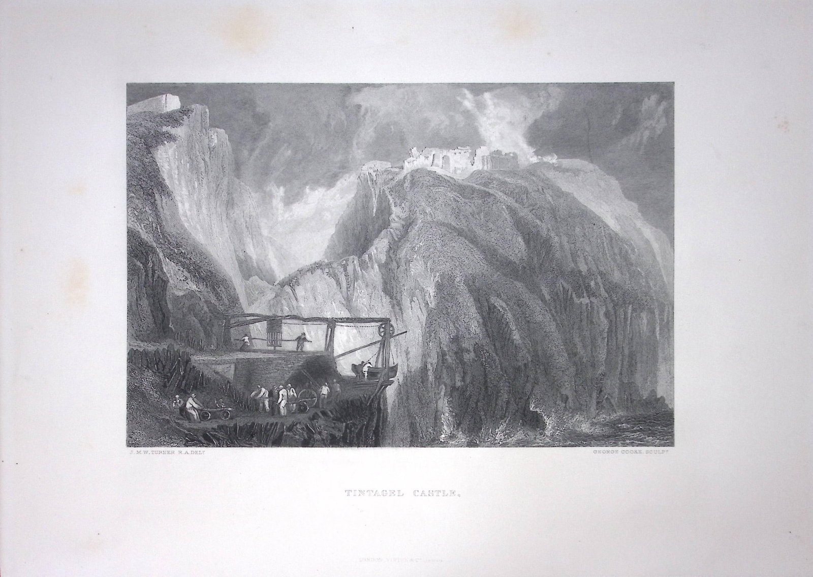 J.M.W Turner Tintagel Castle Cornwall Antique Steel Engraving-107-TR: Title: J.M.W Turner Tintagel Castle Cornwall Antique Steel Engraving-107-TR Description: This Antique Steel-Engraving Was Removed from an Edition Of. The Turner Gallery a Series of