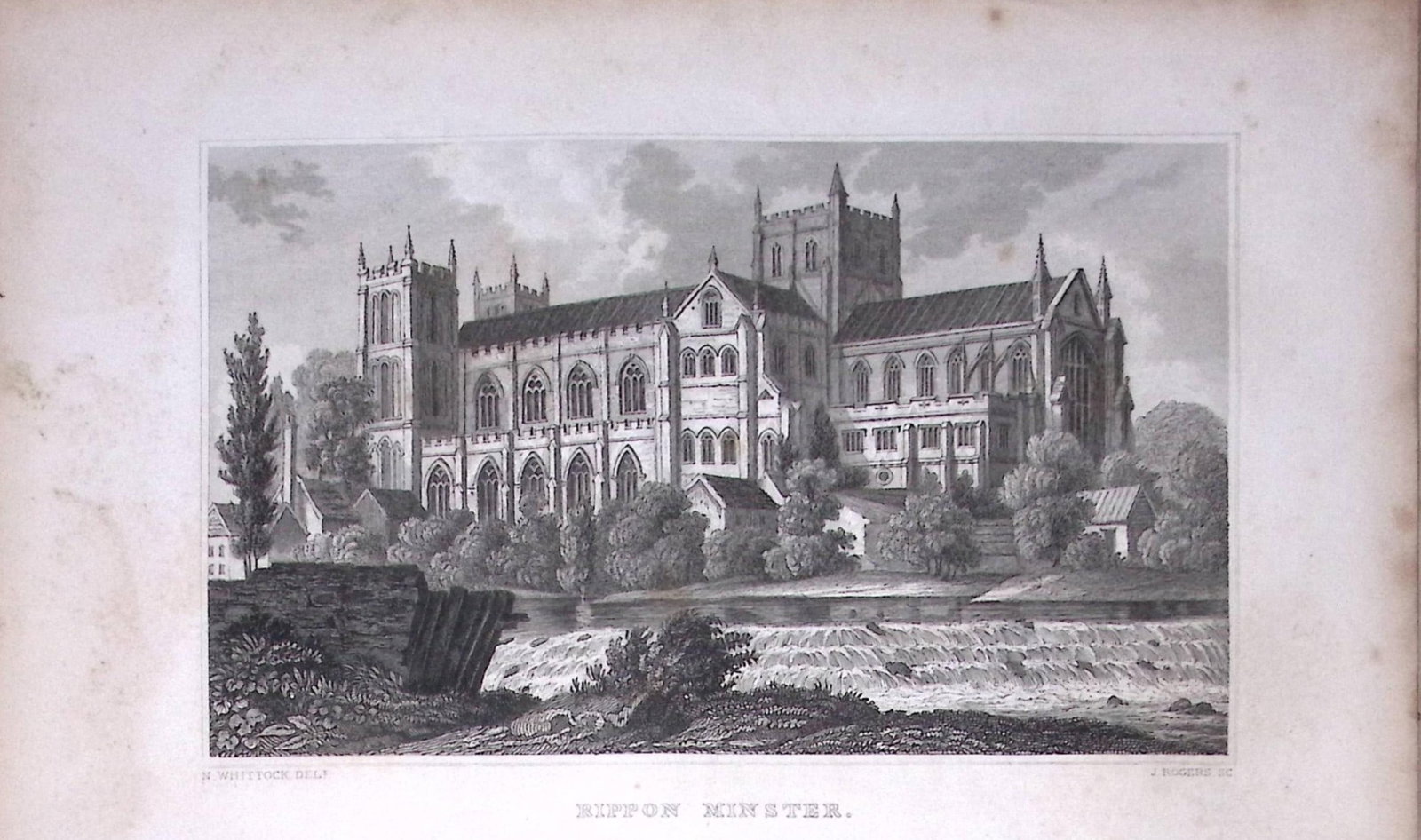 Ripon Minster Yorkshire 198 Years-Old Thomas Allen Antique Steel Engraving-88: Title: Ripon Minster Yorkshire 198 Years-Old Thomas Allen Antique Steel Engraving-88 Description: This 198 Years-Old Steel Engraved Plate Has Been Removed from an Antique Edition of. A New and