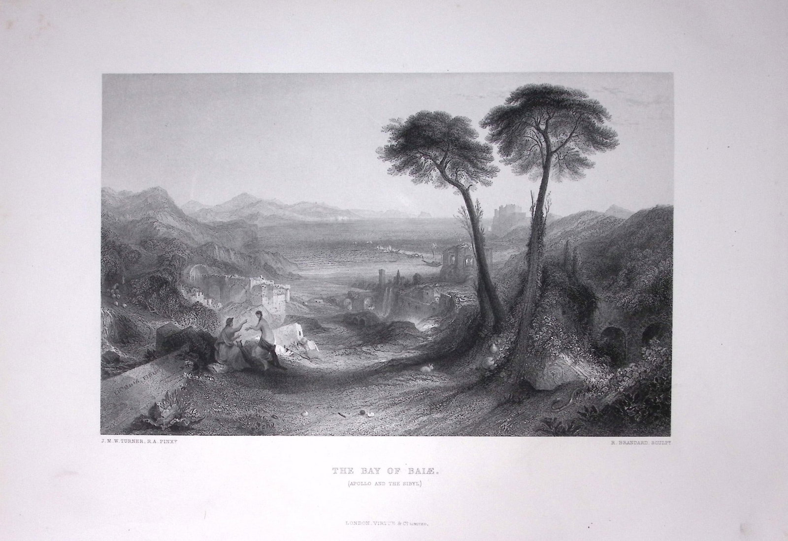J.M.W Turner Bay of Baiae Naples Italy Antique Steel Engraving-37-TR: Title: J.M.W Turner Bay of Baiae Naples Italy Antique Steel Engraving-37-TR Description: This Antique Steel-Engraving Was Removed from an Edition Of. The Turner Gallery a Series of 120