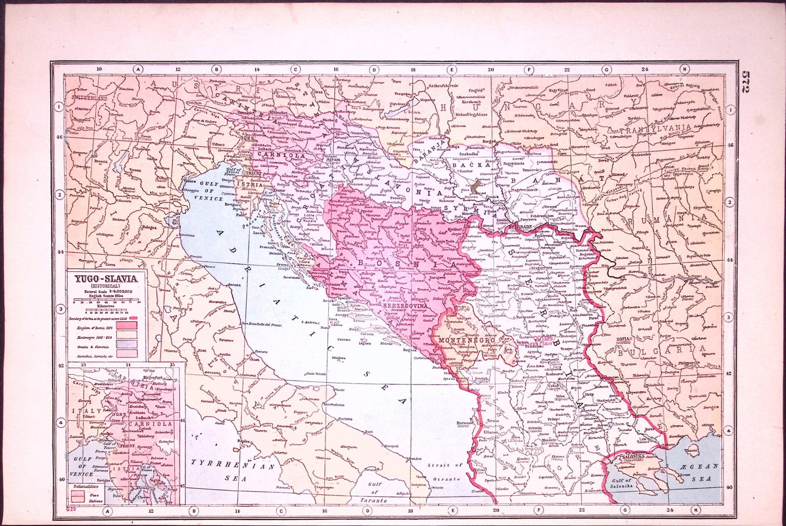 WW1 Yugoslavia Historical Antique 1922 Coloured Map-571: Title: WW1 Yugoslavia Historical Antique 1922 Coloured Map-571 Description: Removed from an Antique 1922 Harmsworth New Atlas WW1 Supplement. This Single Sheet Measures Approximately 14.5 X 10