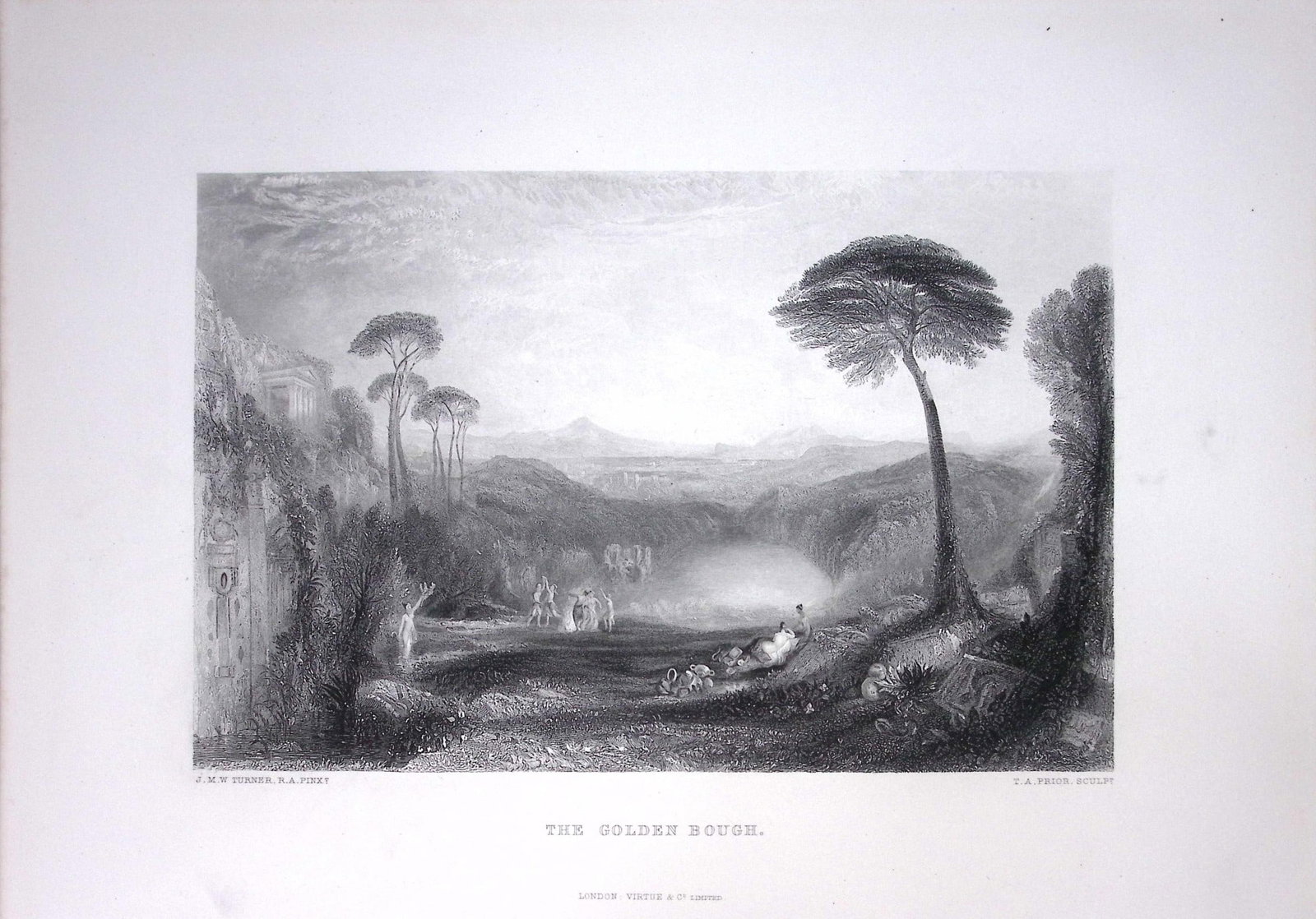 J.M.W Turner The Golden Bough Antique Steel Engraving-27-TR: Title: J.M.W Turner The Golden Bough Antique Steel Engraving-27-TR Description: This Antique Steel-Engraving Was Removed from an Edition Of. The Turner Gallery a Series of 120 Engravings