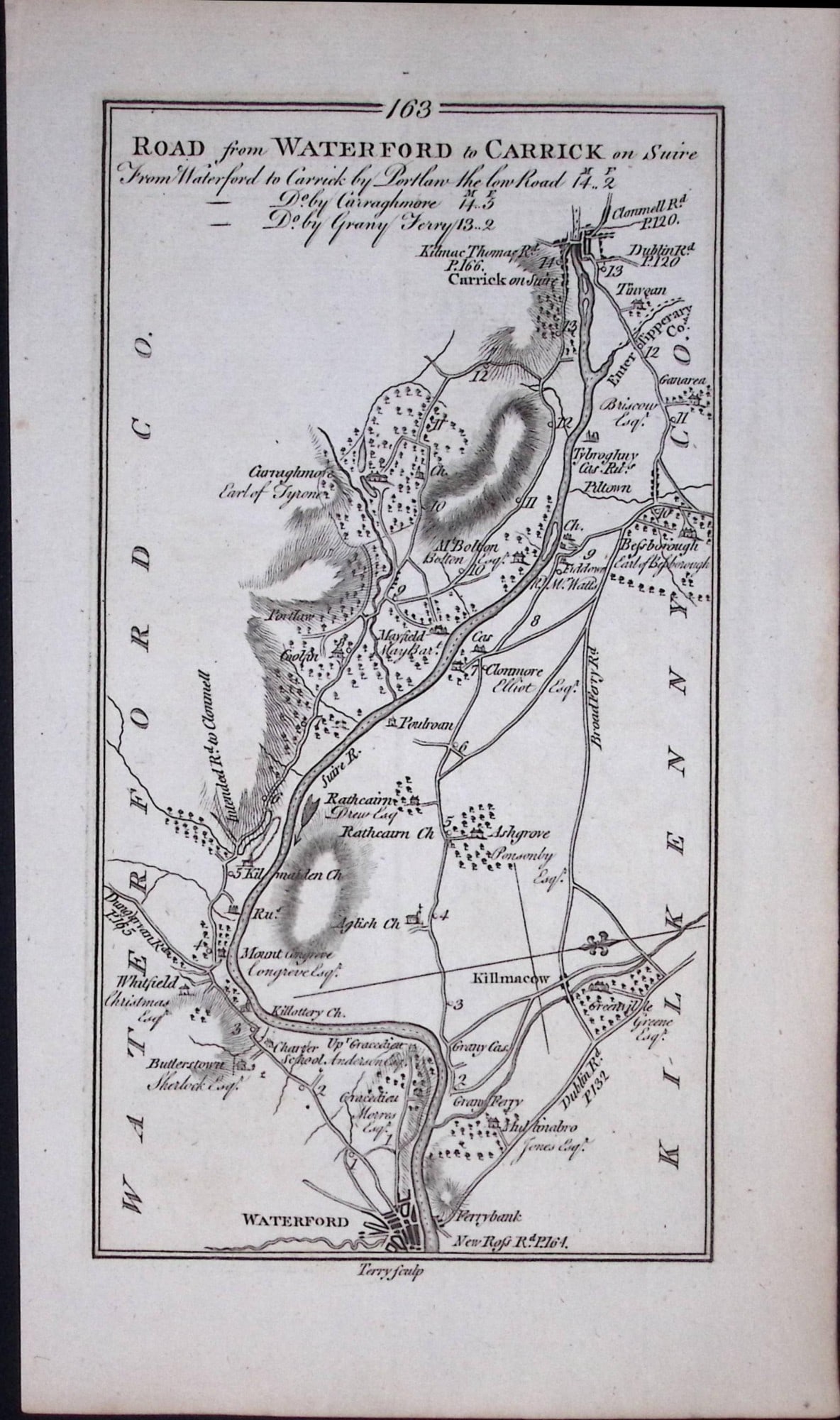Ireland Rare Antique 245 Yr-Old Road Map Waterford-New Ross-Tramore-164: Title: Ireland Rare Antique 245 Yr-Old Road Map Waterford-New Ross-Tramore-164 Description: This Rare Irish Road Map Has Been Removed from a First Edition Copy of. Taylor &