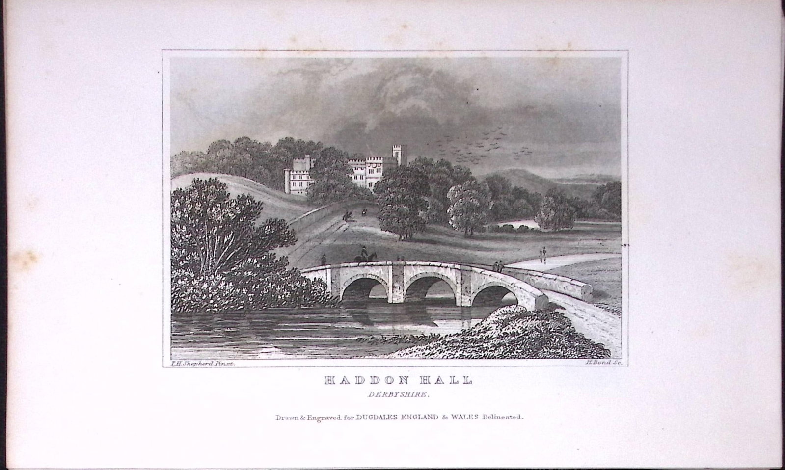 Haddon Hall Bakewell Derbyshire Antique 180 Years-Old Copper Plate Print-82: Title: Haddon Hall Bakewell Derbyshire Antique 180 Years-Old Copper Plate Print-82 Description: This Antique Copper Plate Engraving Has Been Removed from an Antique Edition of. Thomas Dugd