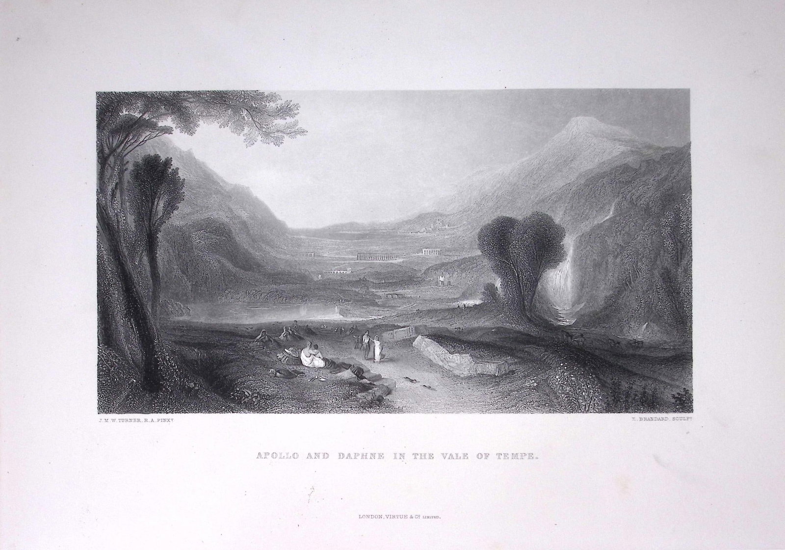 J.M.W Turner Regulus Leaving Carthage Antique Steel Engraving-19-TR: Title: J.M.W Turner Regulus Leaving Carthage Antique Steel Engraving-19-TR Description: This Antique Steel-Engraving Was Removed from a Edition Of. The Turner Gallery a Series of 120