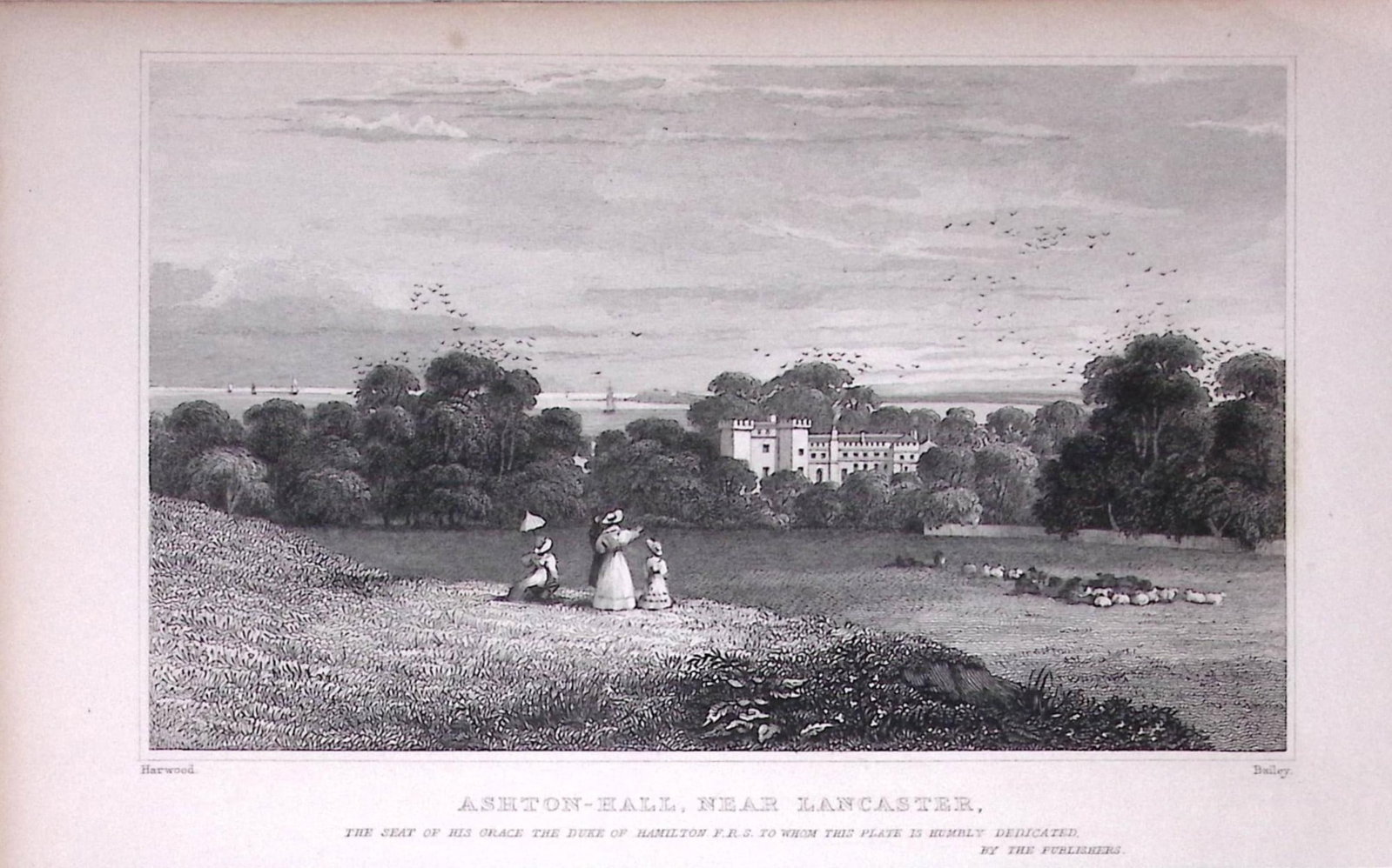 Ashton Hall Manchester Antique 195 Years-Old Steel-Engraving-22: Title: Ashton Hall Manchester Antique 195 Years-Old Steel-Engraving-22 Description: This Antique Steel Engraving Was Removed from a 195-Year-Old Edition of. Lancashire Illustrated in a Series o