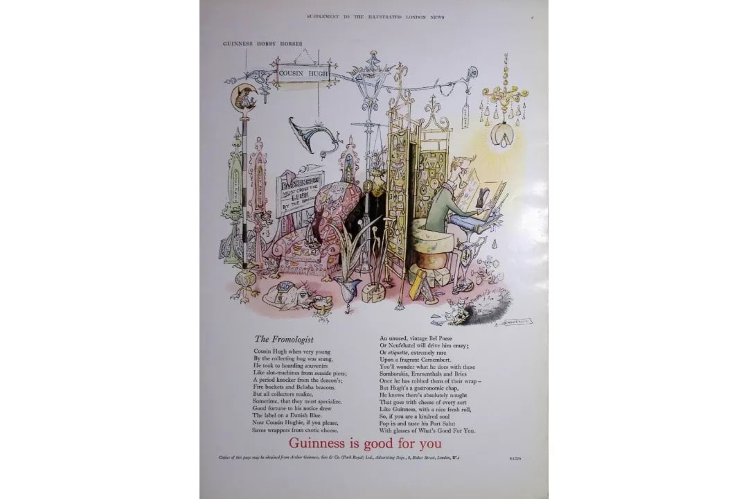 Guinness The Fromologist 1960 Original 66 Years-Old Print -GE 3274. (1 of 1)