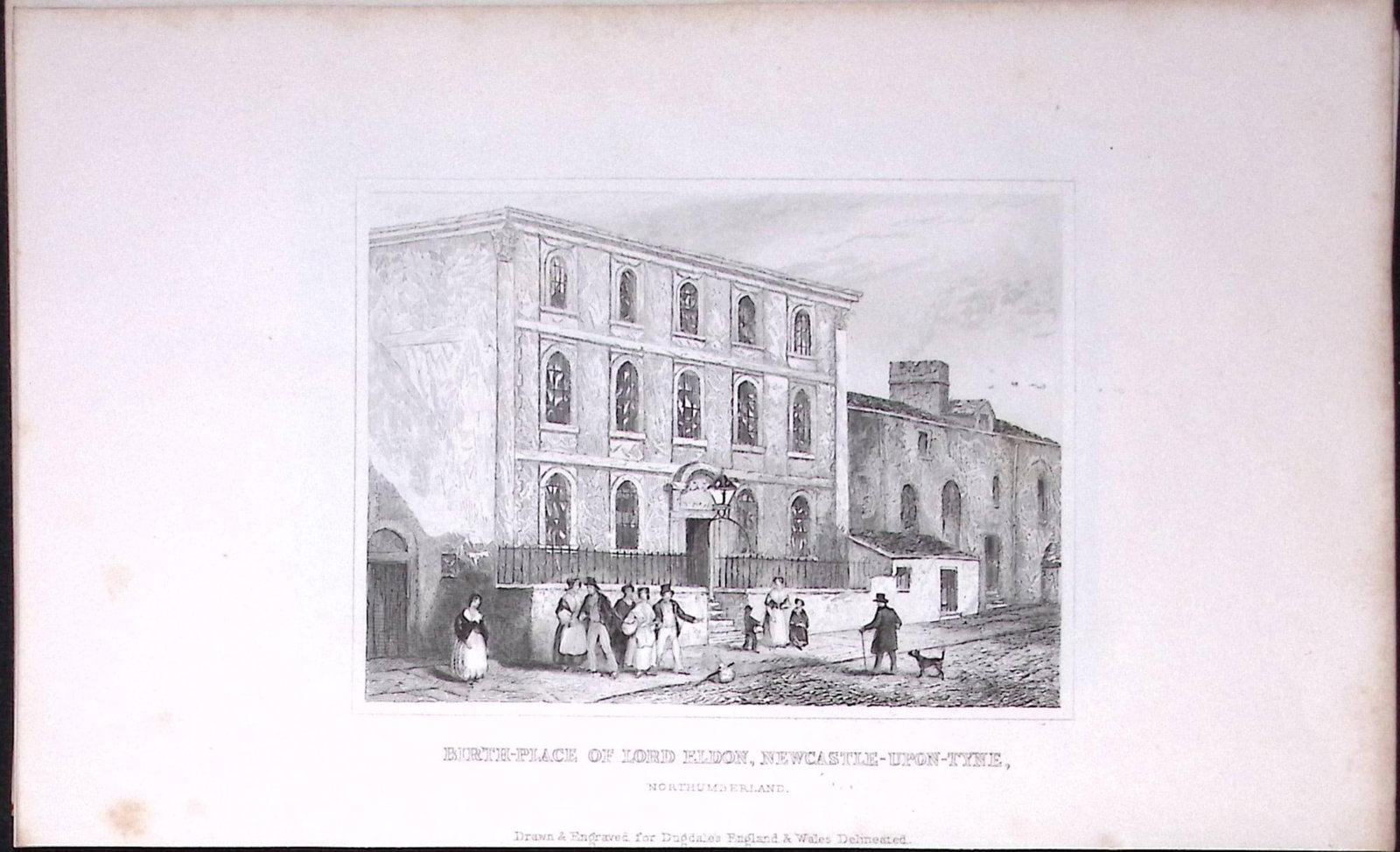 Newcastle Upon Tyne Street Scene Antique 180 Years-Old Copper Plate Print-80: Title: Newcastle Upon Tyne Street Scene Antique 180 Years-Old Copper Plate Print-80 Description: This Antique Copper Plate Engraving Has Been Removed from an Antique Edition of. Thomas Dugdale