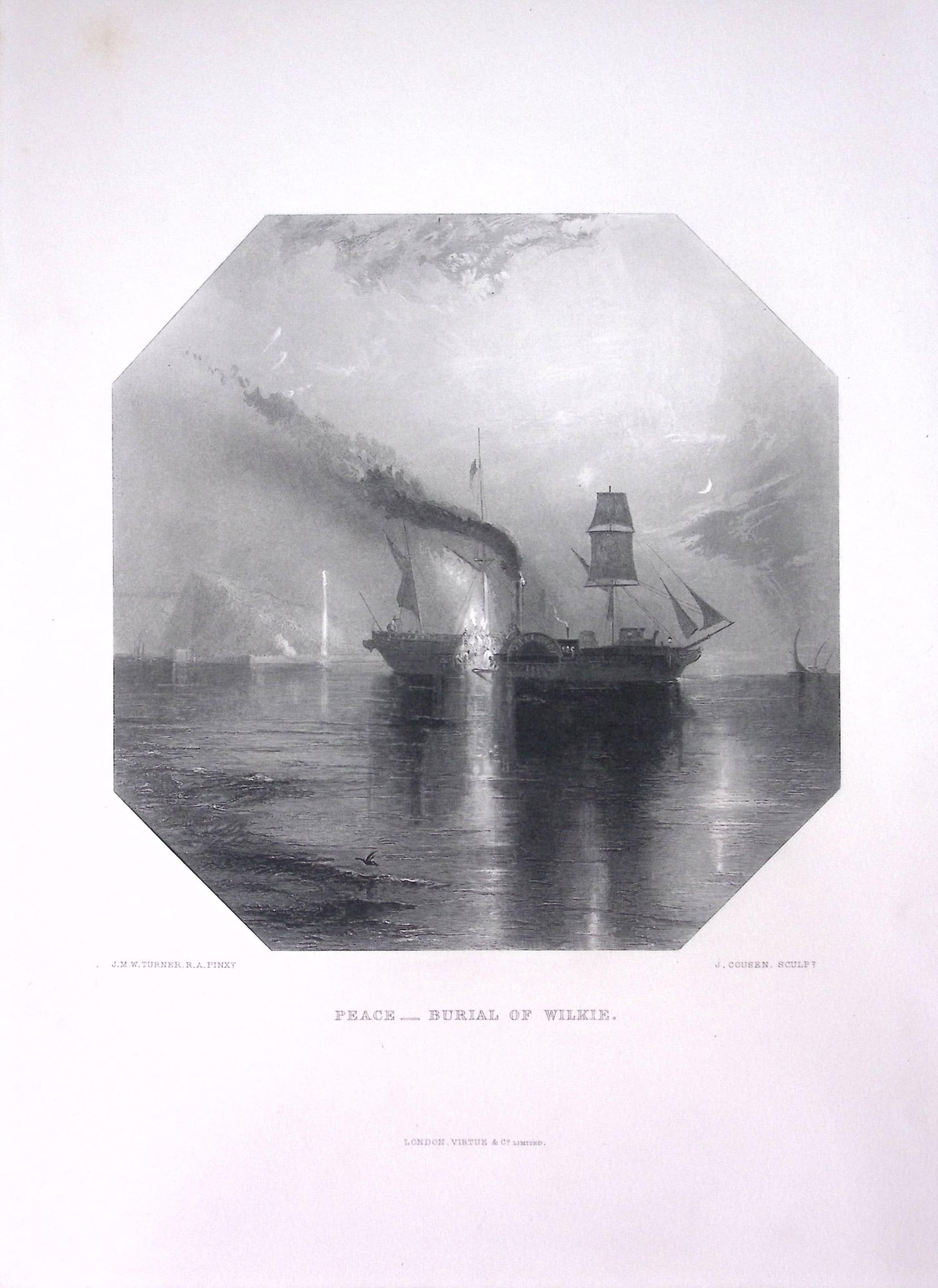 J.M.W Turner Burial of Sir David Wilkie Antique Steel Engraving-8-TR: Title: J.M.W Turner Burial of Sir David Wilkie Antique Steel Engraving-8-TR Description: This Antique Steel-Engraving Was Removed from an Edition Of. The Turner Gallery a Series of 120