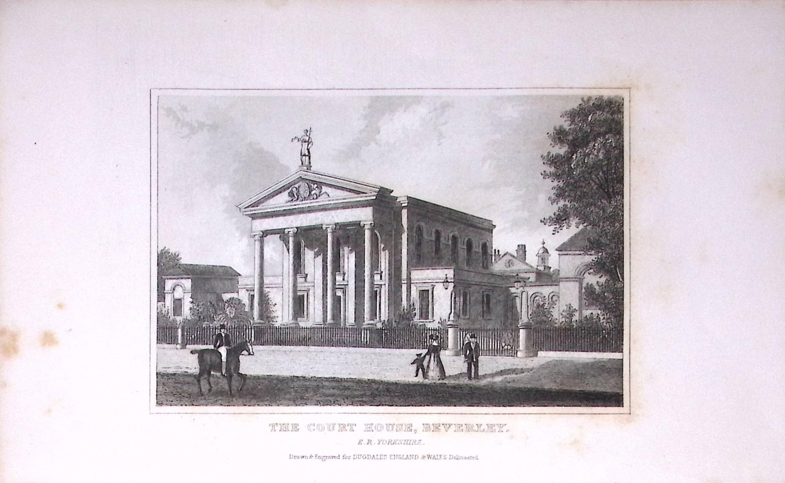 Beverley Yorkshire Court House Antique 180 Years-Old Copper Plate Print-81: Title: Beverley Yorkshire Court House Antique 180 Years-Old Copper Plate Print-81 Description: This Antique Copper Plate Engraving Has Been Removed from an Antique Edition of. Thomas Dugdale