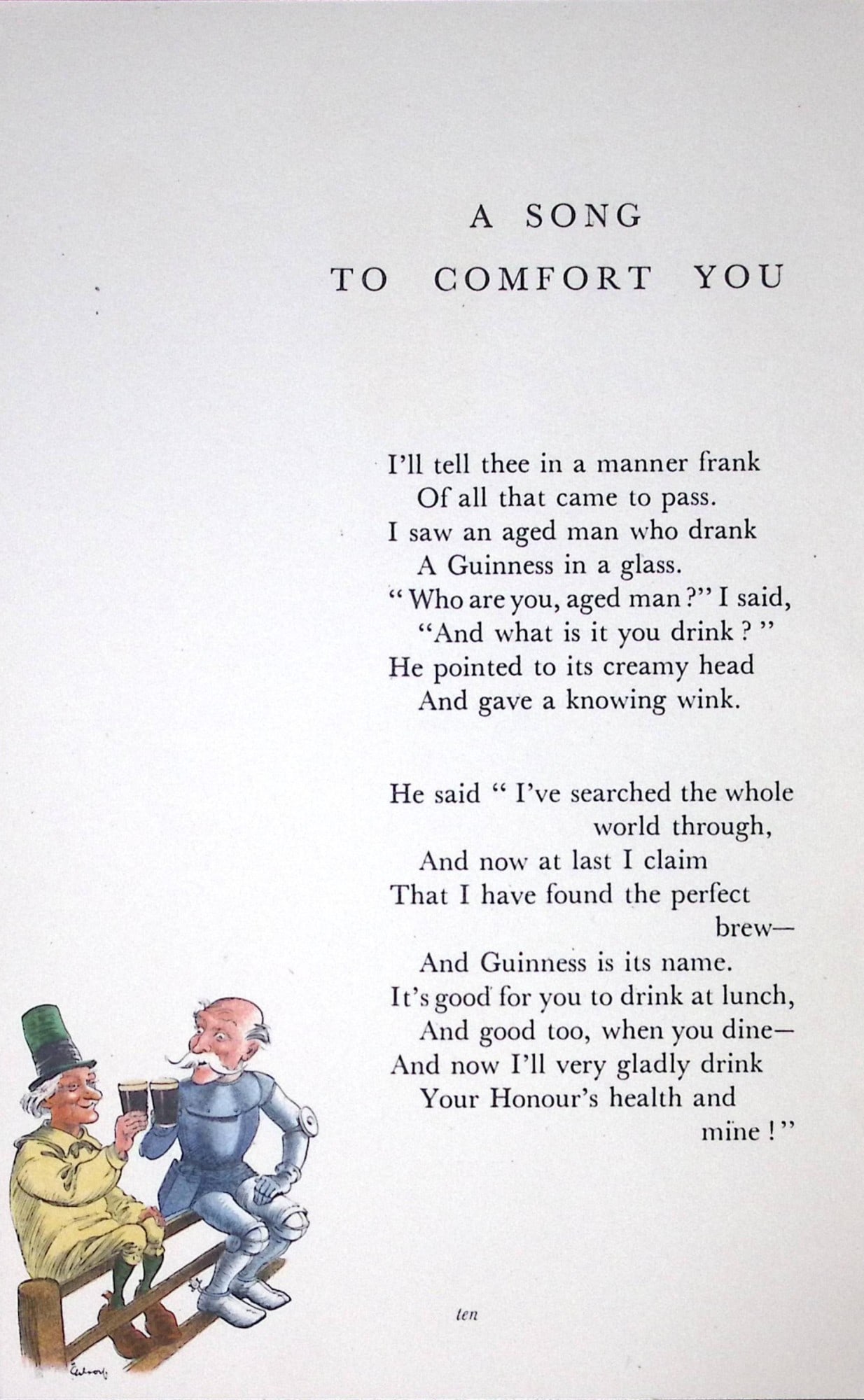 Guinness 92 Years-Old Rare Illustrated by John Gilroy 1933 The Guinness Alice-9 (1 of 1)