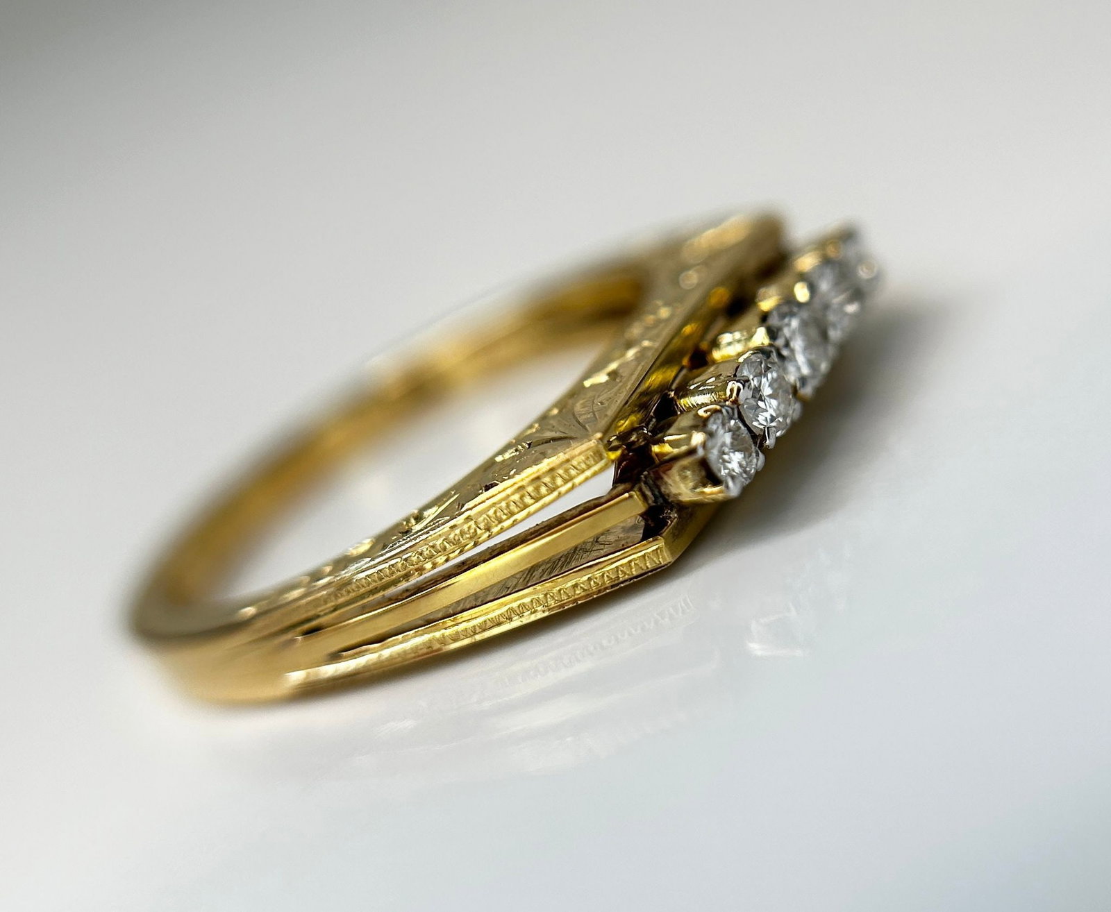 Beautiful Natural 0.18 CT VS Diamond Ring With 18k Gold - 7