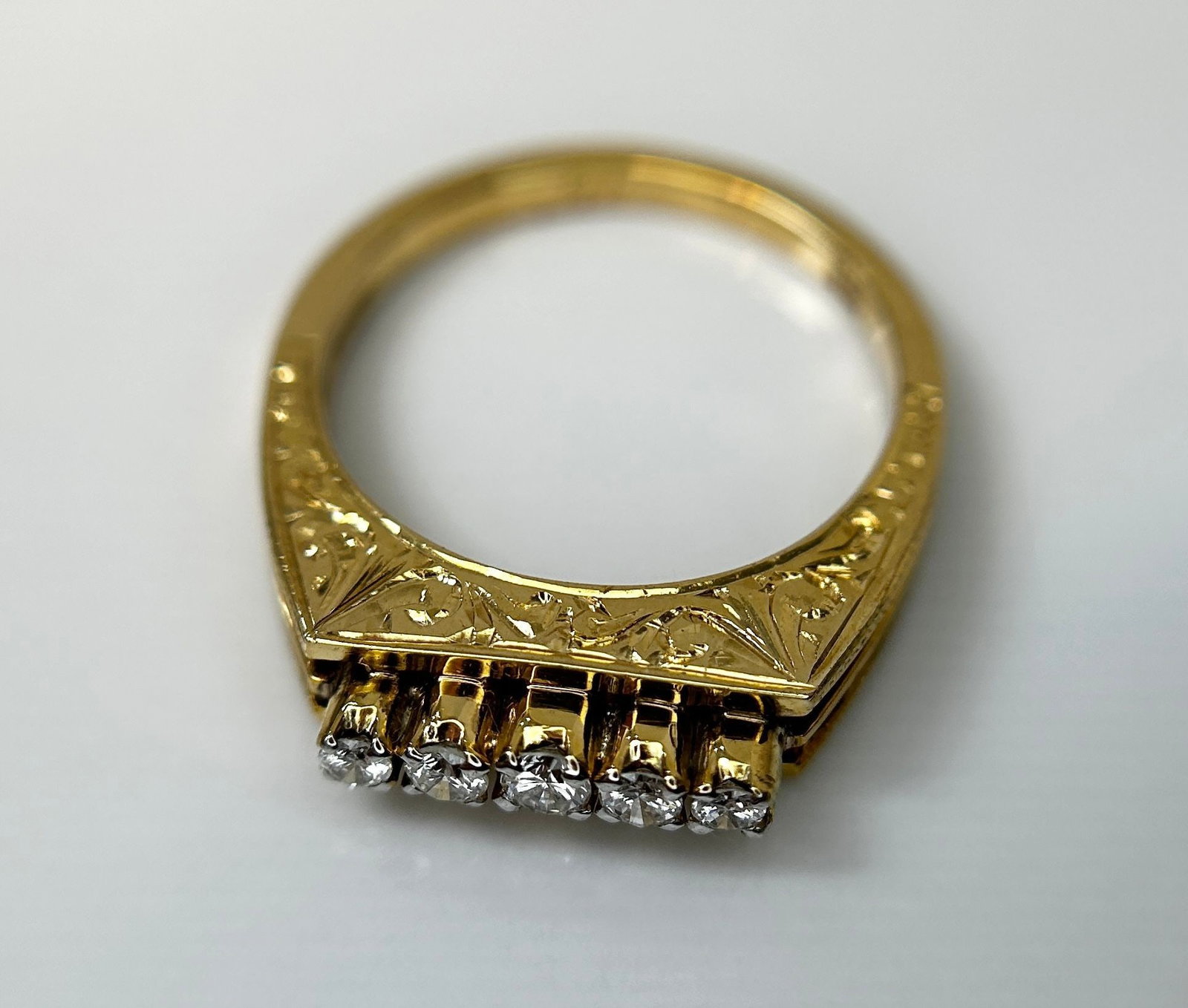 Beautiful Natural 0.18 CT VS Diamond Ring With 18k Gold - 8