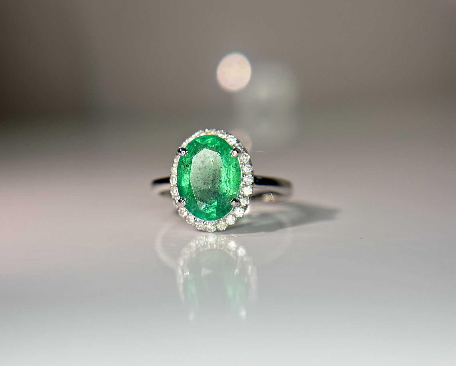 Beautiful 2.70 CT Natural Emerald Ring With Natural Diamonds & Platinum 950 - 6