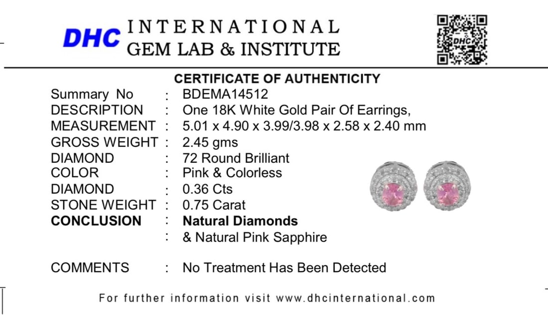 Beautiful 0.75 CT Unheated Ceylon Pink Sapphire With Natural Diamonds & 18k Gold - 10