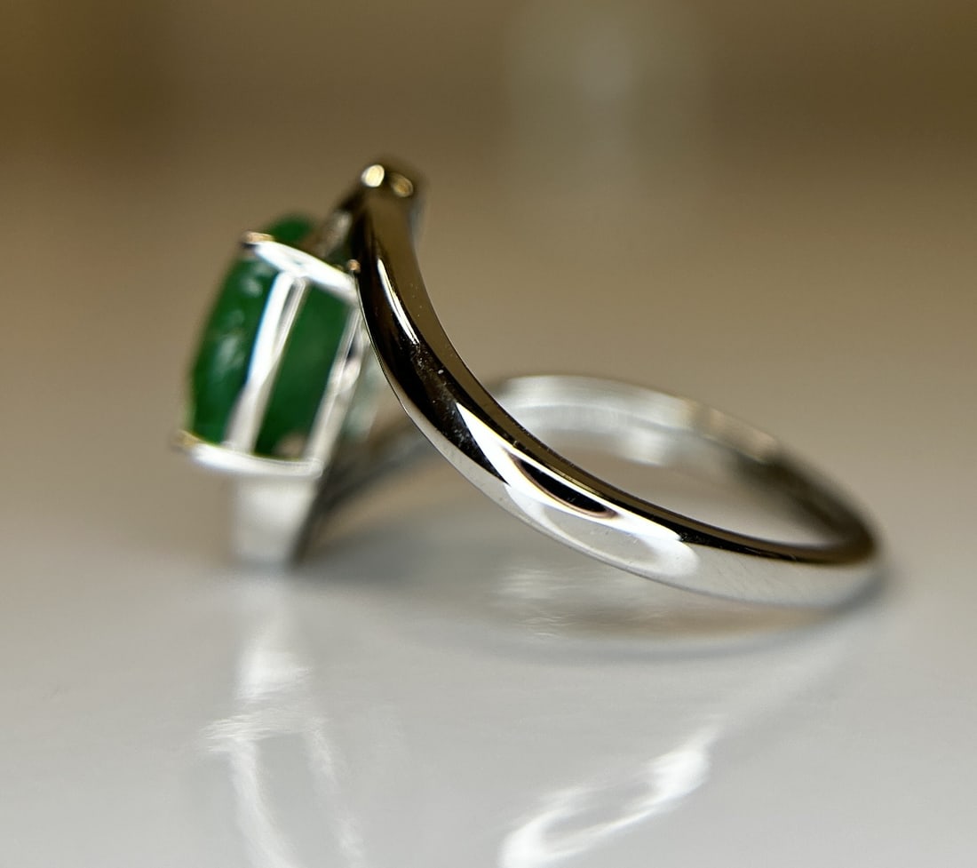 Beautiful Natural Emerald 2.19 Ct With Natural Diamonds & 18k Gold - 5