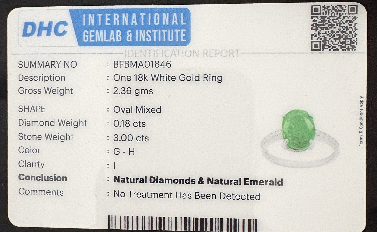 Beautiful Natural Emerald 3.00ct With Natural Diamonds & 18k Gold - 10