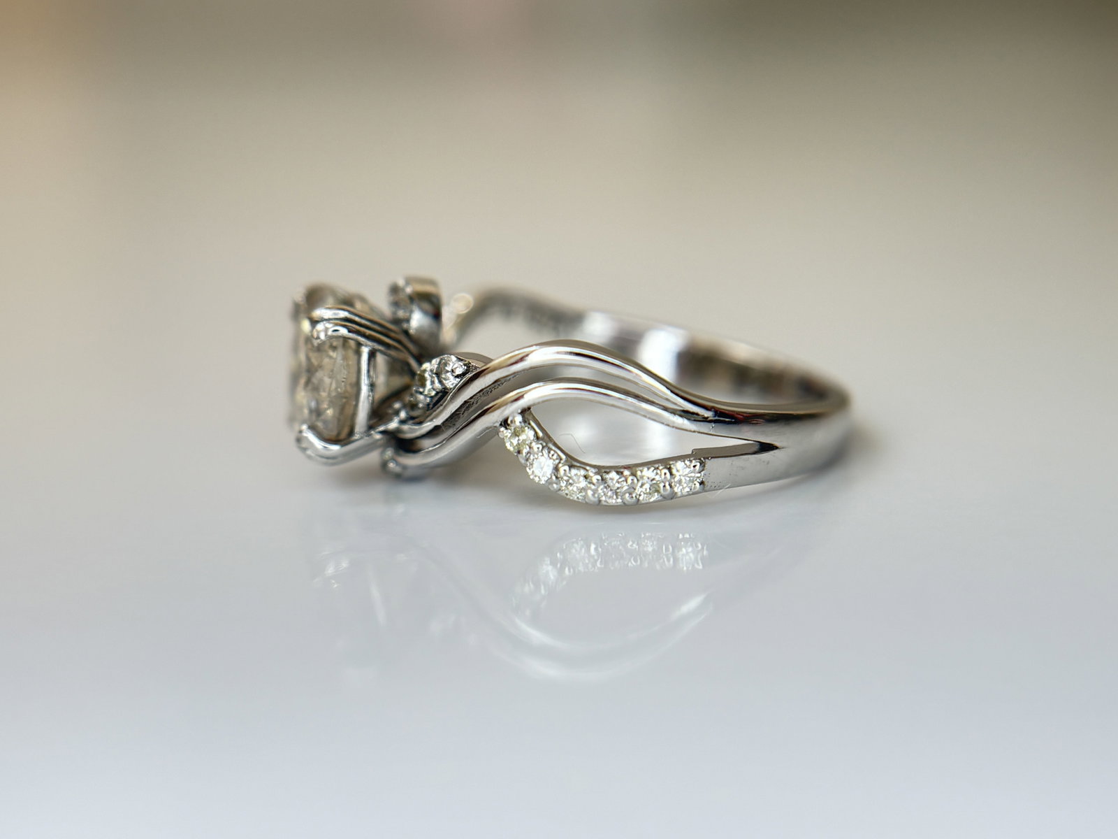 Beautiful 1.36ct Natural Diamond Ring With 18k White Gold - 6
