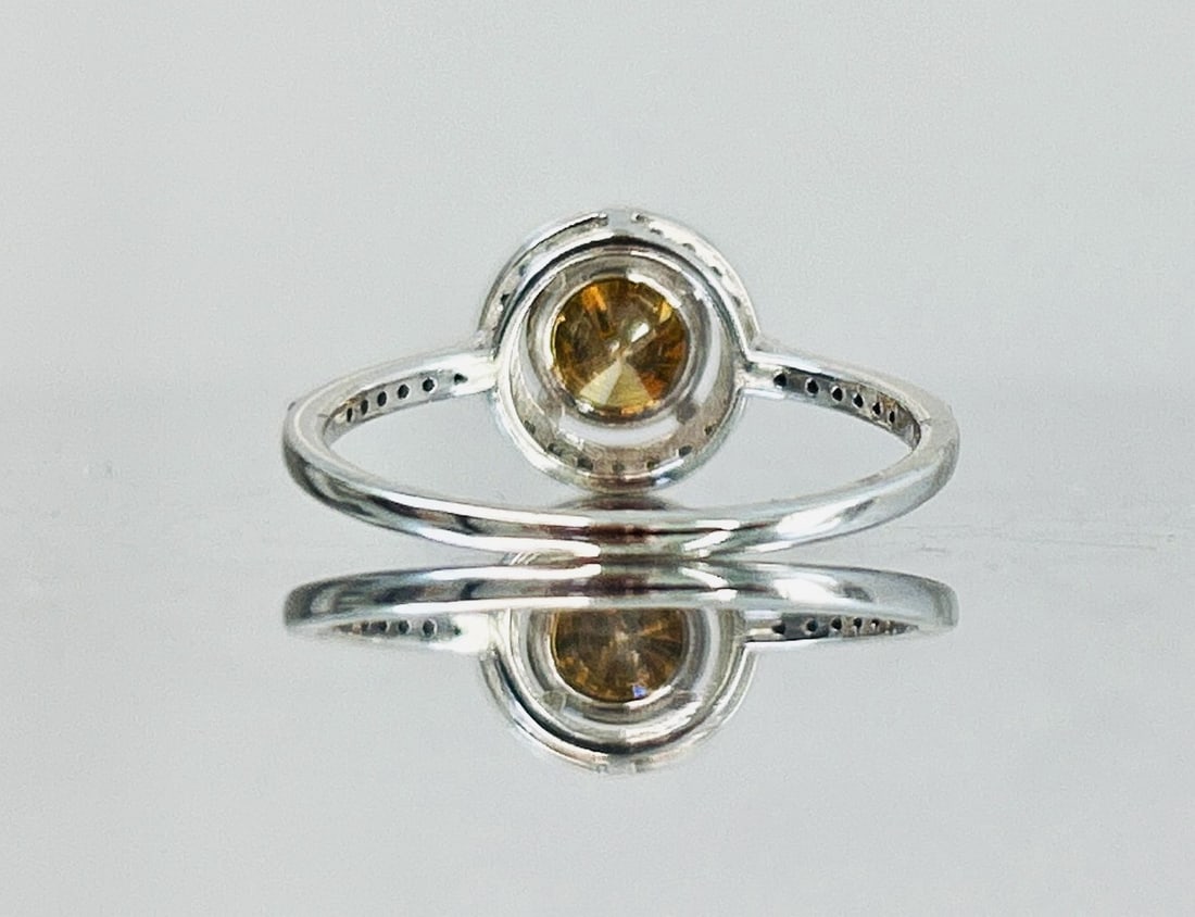 Beautiful Natural 1.05 CT Natural Solitaire Champagne Diamond Ring With 18k Gold - 5