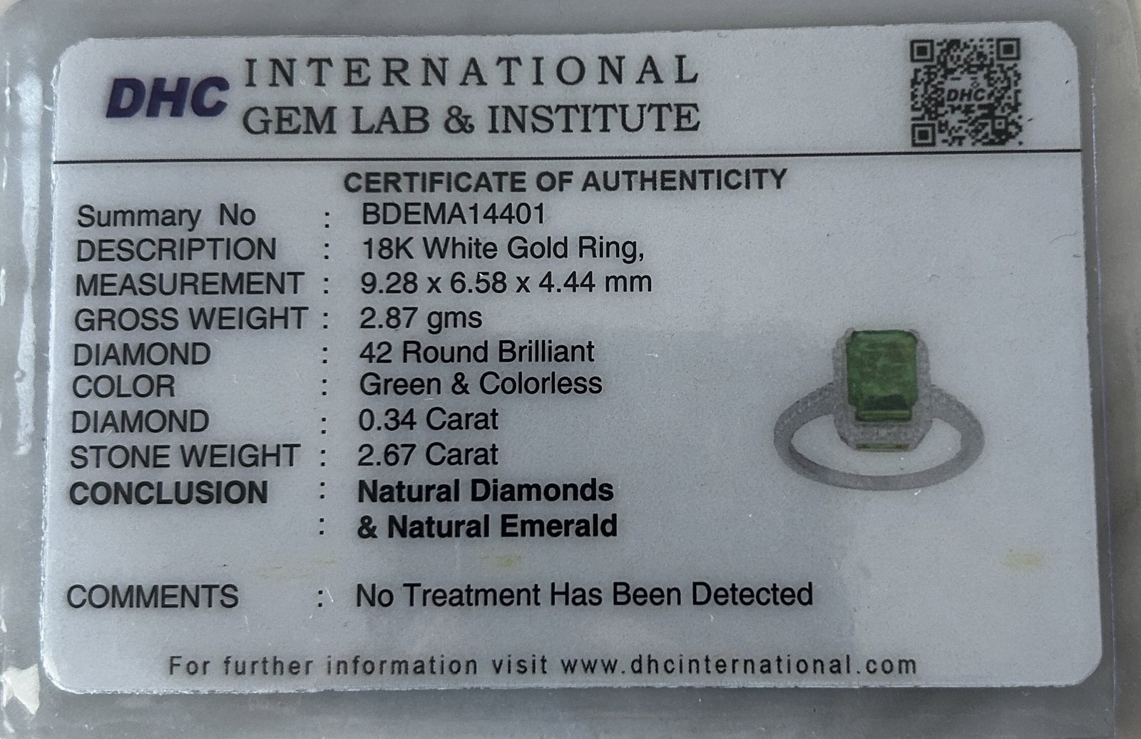 Beautiful 2.67ct Natural Columbian Emerald With Natural Diamonds & 18k Gold - 12