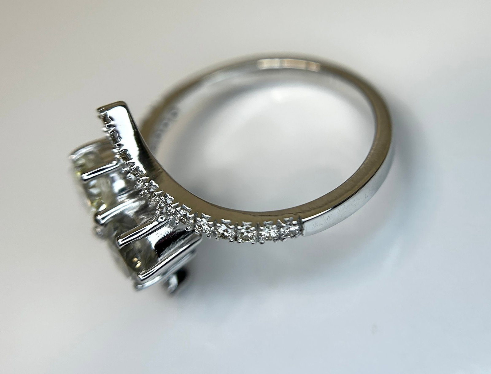 Beautiful Natural 1.15 Carat Diamond Ring With 18k White Gold - 5