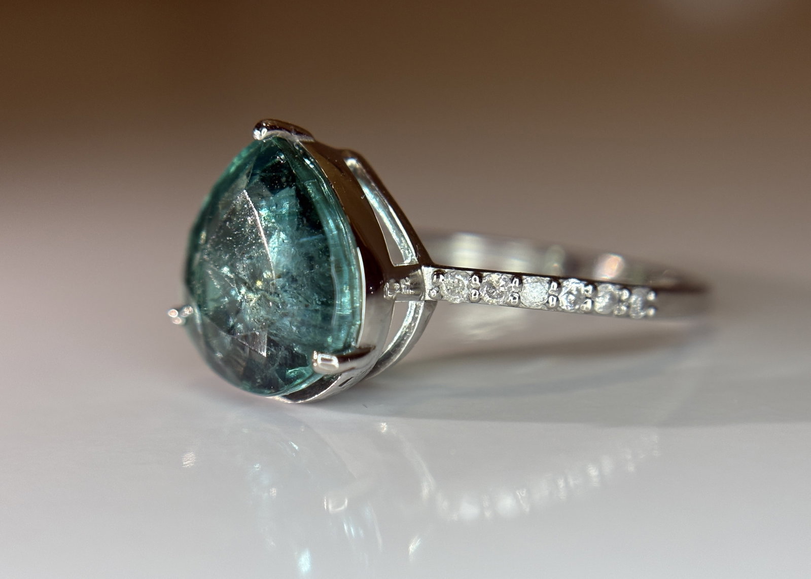 Beautiful 3.17 CT Natural Emerald Ring With Natural Diamonds & Platinum 950 - 5