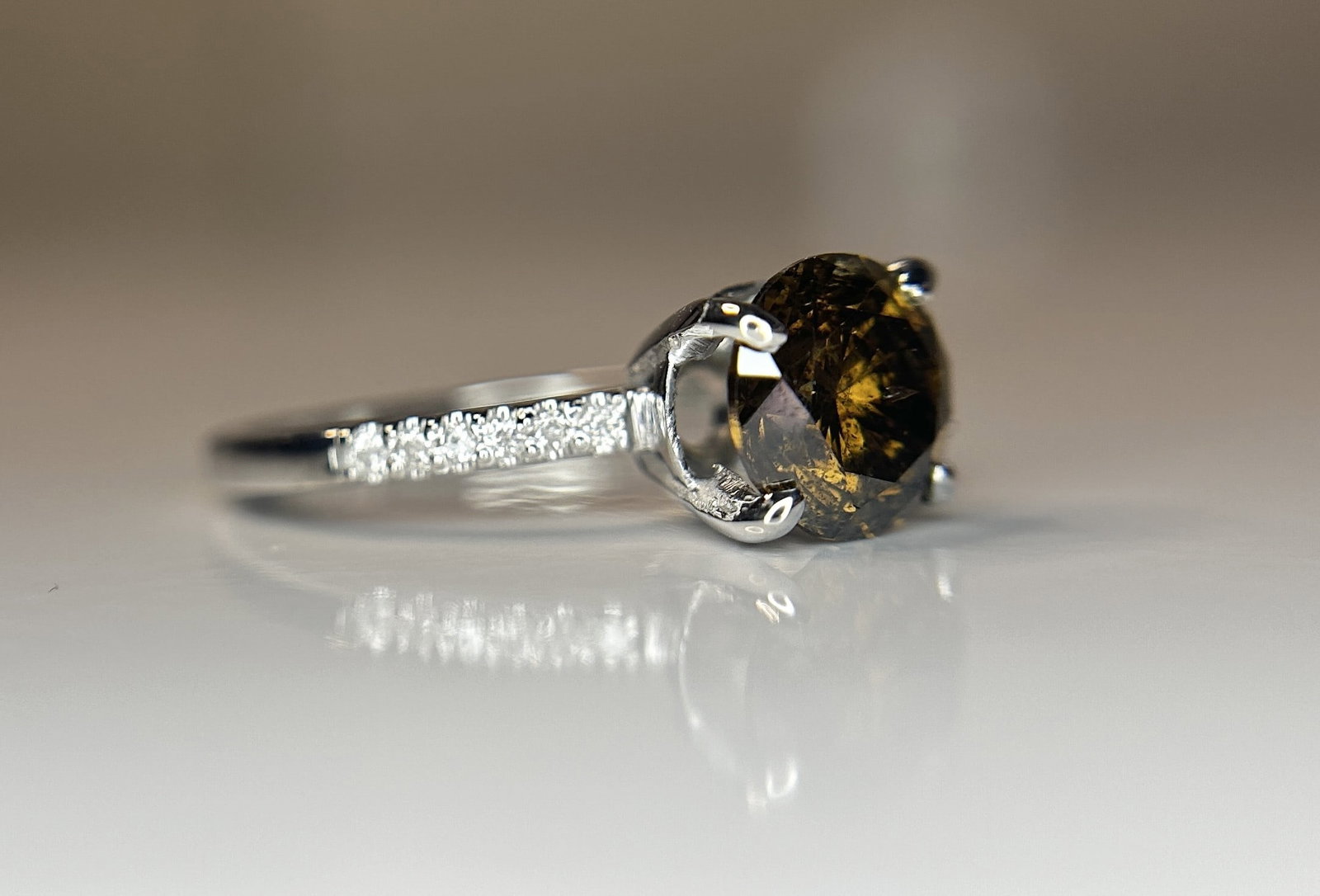 Beautiful 1.86ct Untreated Natural Champagne Solitaire Diamond & 18k Gold - 7
