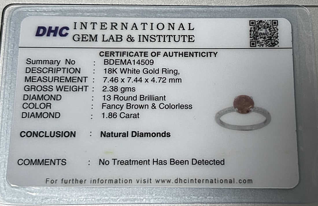 Beautiful 1.86ct Untreated Natural Champagne Solitaire Diamond & 18k Gold - 8