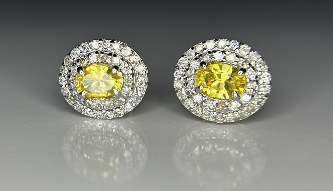 Beautiful 0.92 CT Unheated Ceylon Yellow Sapphire With Natural Diamonds & 18k Gold - 6