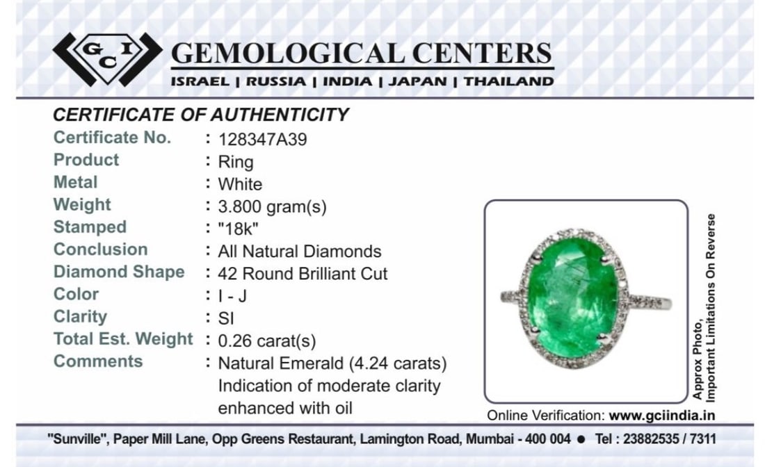 Beautiful 4.24CT Untreated Natural Columbian Emerald Ring, Diamonds & 18k Gold - 10