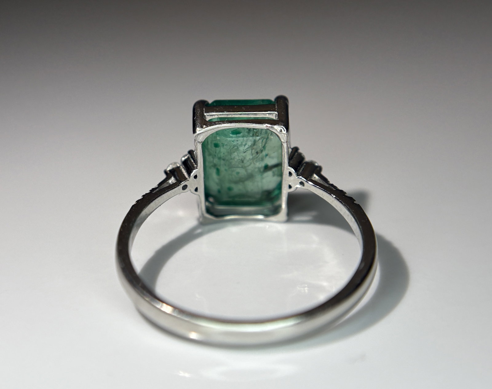 Beautiful 3.15 CT Natural Emerald Ring With Natural Diamonds & Platinum 950 - 5