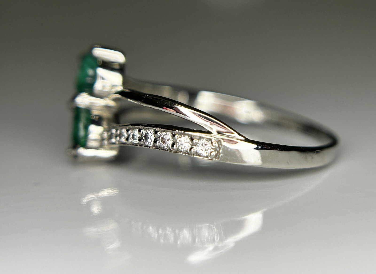 Beautiful 0.78Ct Natural Emerald Ring With Natural Diamonds & Platinum 950 - 6
