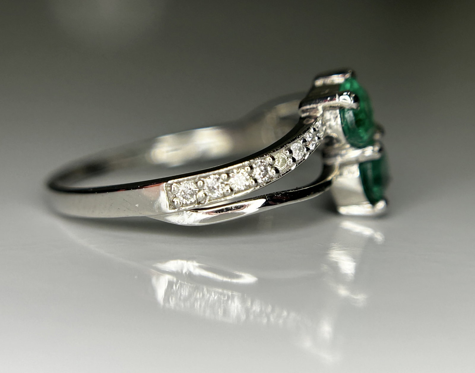 Beautiful 0.78Ct Natural Emerald Ring With Natural Diamonds & Platinum 950 - 8