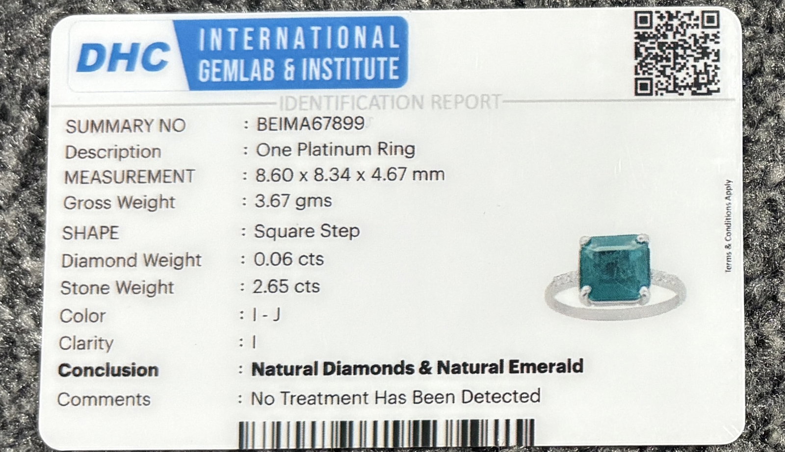 Beautiful 2.65 CT Natural Emerald Ring With Natural Diamonds & Platinum 950 - 11