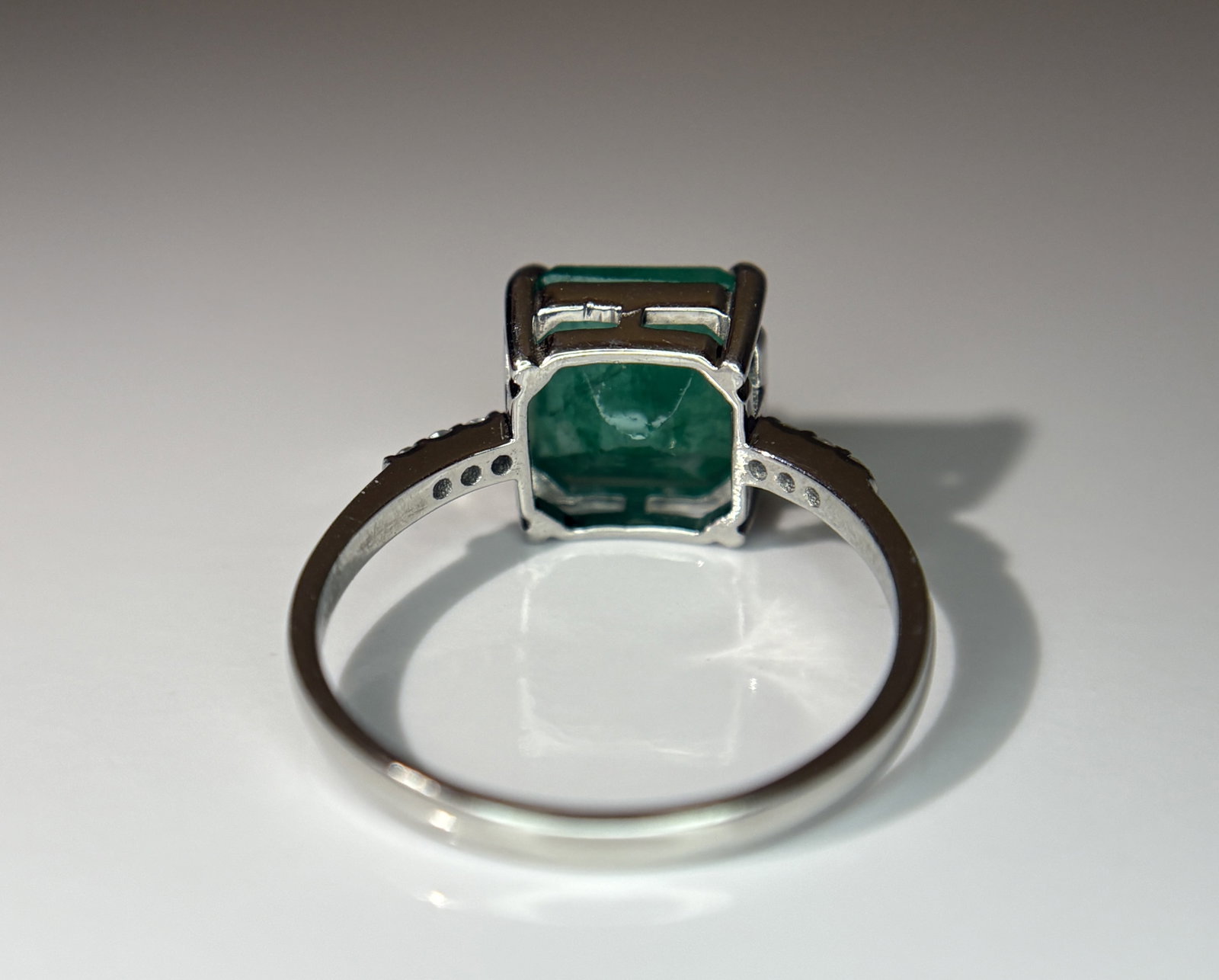 Beautiful 2.65 CT Natural Emerald Ring With Natural Diamonds & Platinum 950 - 6