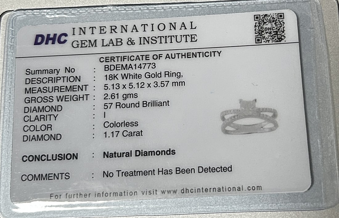 Beautiful 1.17ct Princess Cut Untreated Natural Solitaire Diamond & 18k Gold - 9
