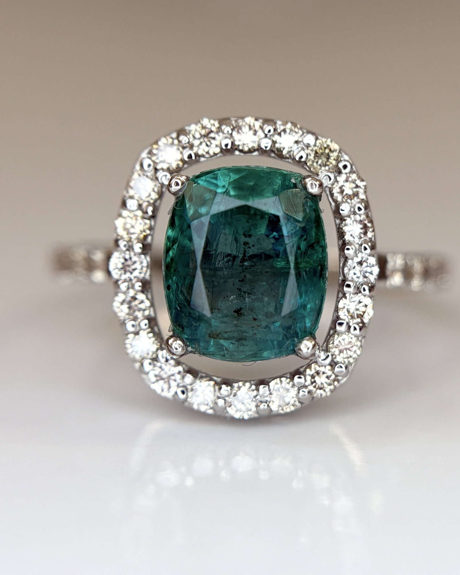 Beautiful 2.25 CT Natural Emerald Ring With Natural Diamonds & Platinum 950 - 6