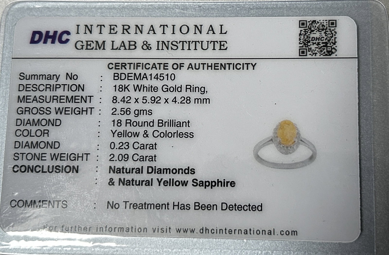 Beautiful 2.09 CT Unheated Yellow Sapphire With Natural Diamonds & 18k Gold - 9