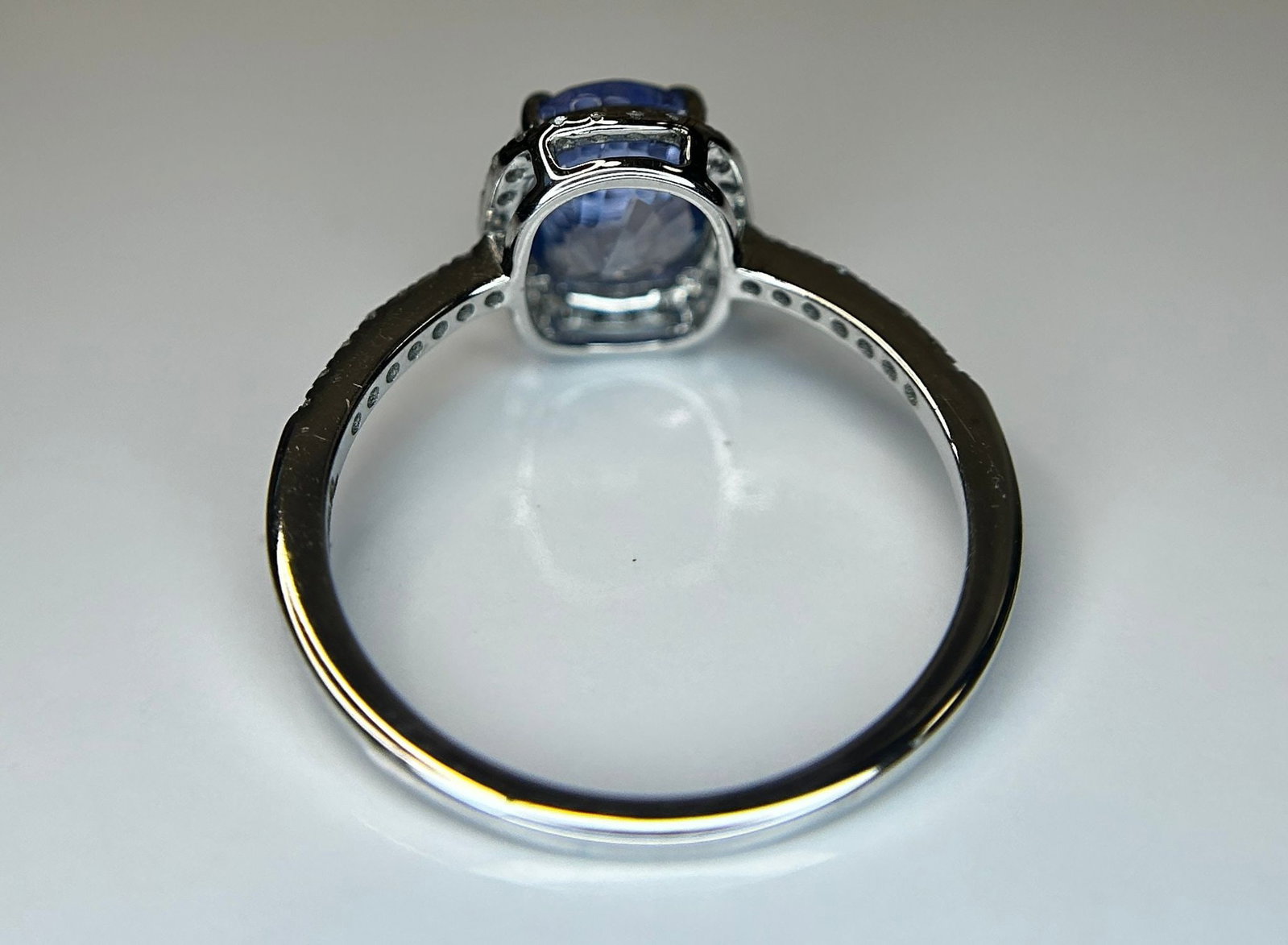 2.51 CT Unheated/Untreated Ceylon Cornflour Blue Sapphire Diamonds & 18k Gold - 3