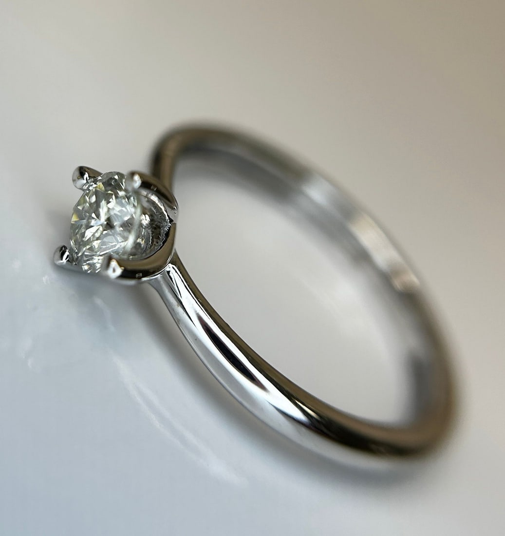 Beautiful Natural 0.42CT S1 Diamond Ring With 18k Gold - 3