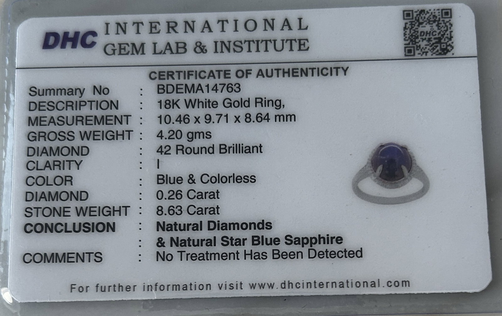 Beautiful 8.63 CT Unheated Ceylon Star Blue Sapphire With Natural Diamonds & 18k Gold - 10