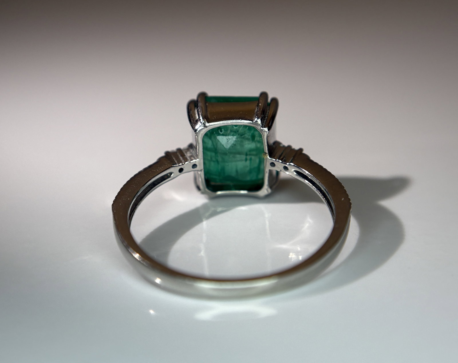Beautiful 3.20 CT Natural Emerald Ring With Natural Diamonds & Platinum 950 - 8