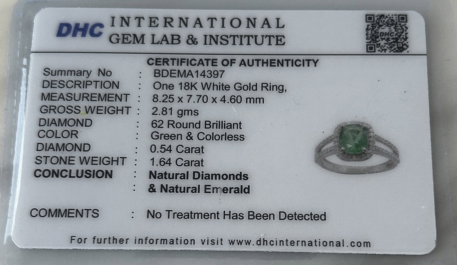 Beautiful 1.64 ct Natural Emerald With Natural Diamonds & 18k Gold - 8