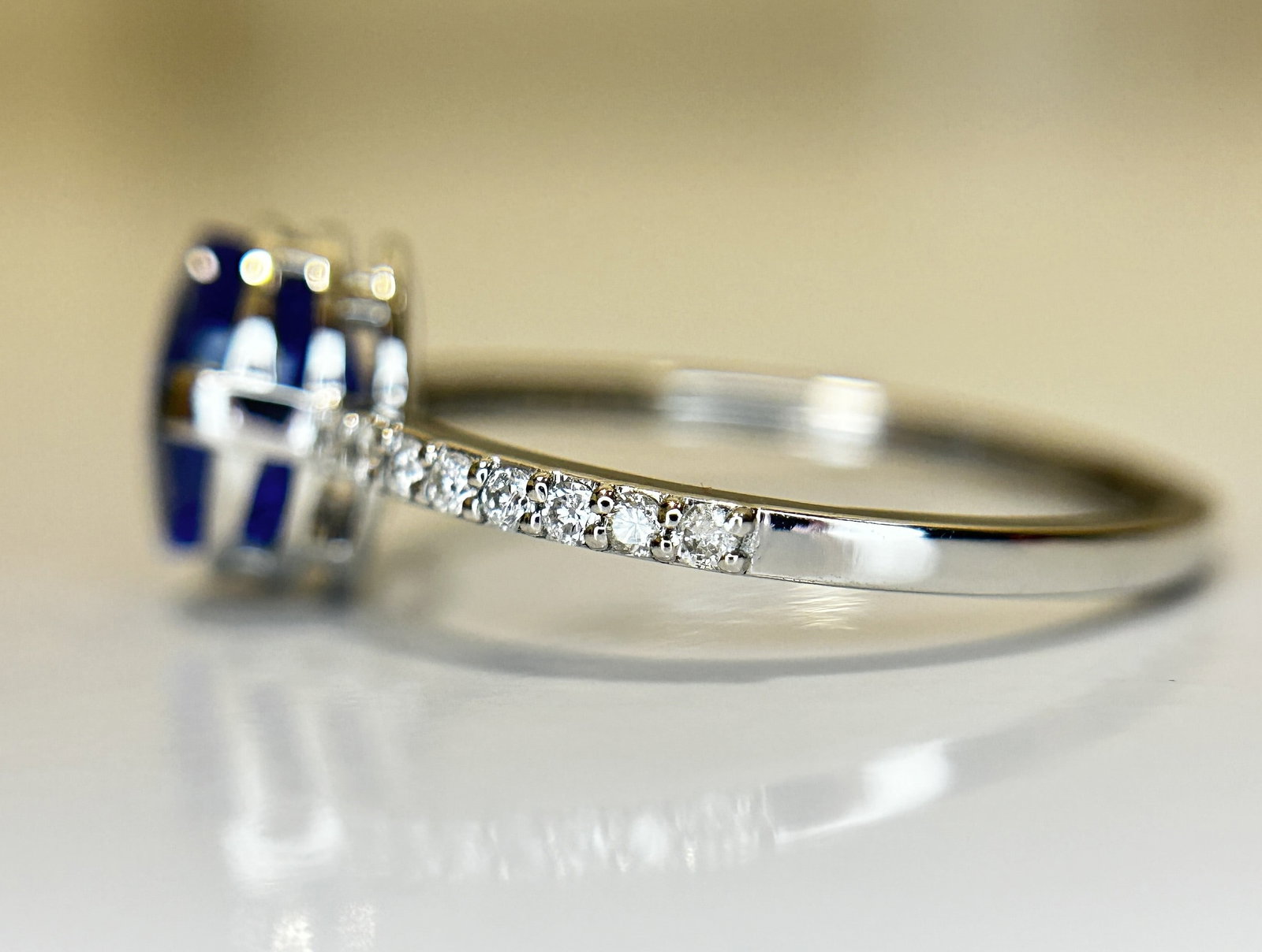 Beautiful 1.77CT Unheated Burma Blue Sapphire Diamonds & Platinum - 4