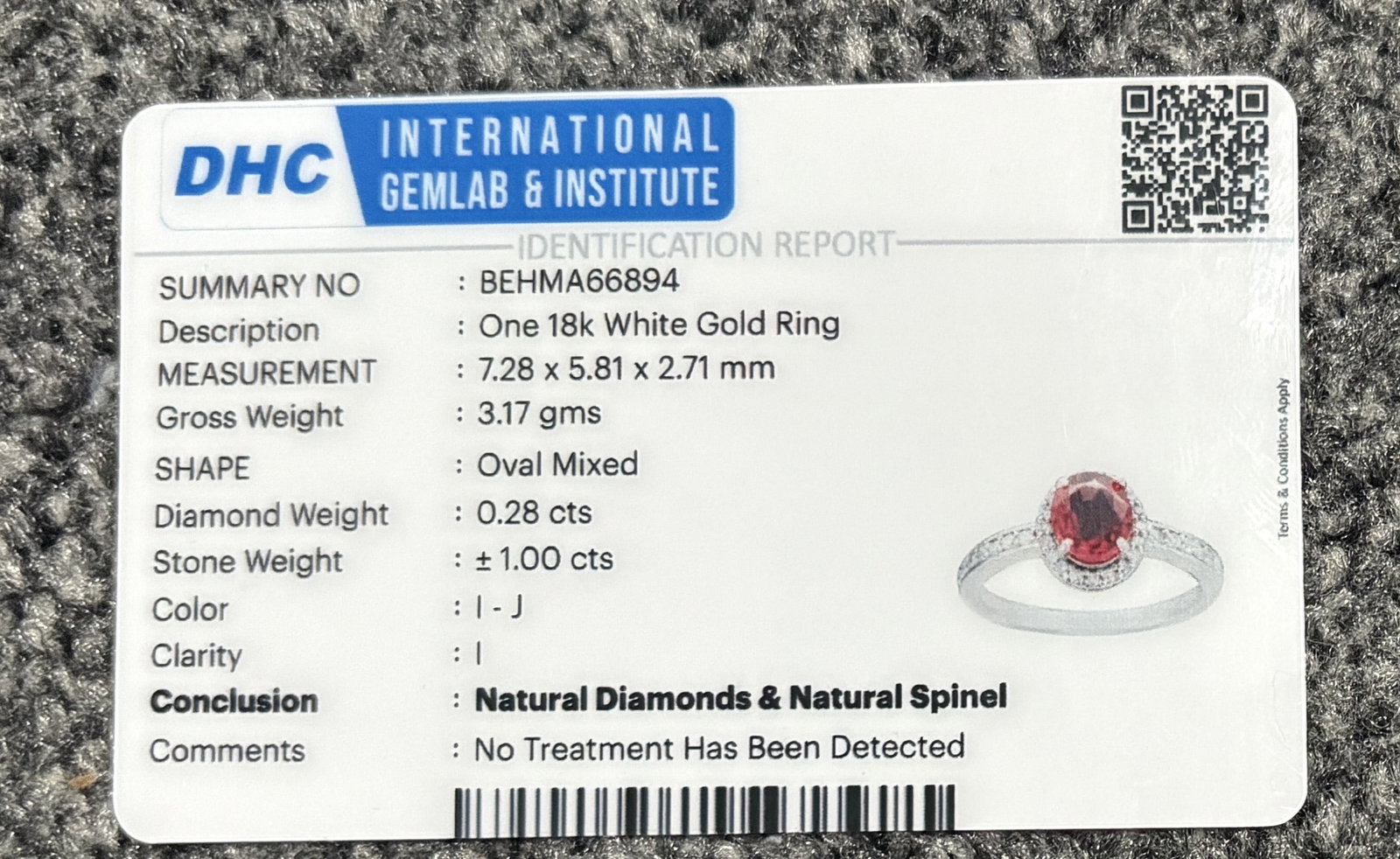 Beautiful Natural 1.00 Ct Spinel Ring With Diamonds and 18k Gold - 12