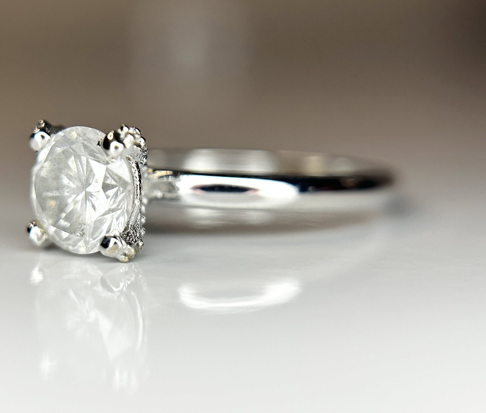 Beautiful 1.19ct Untreated Natural Solitaire Diamond & 18k Gold - 3