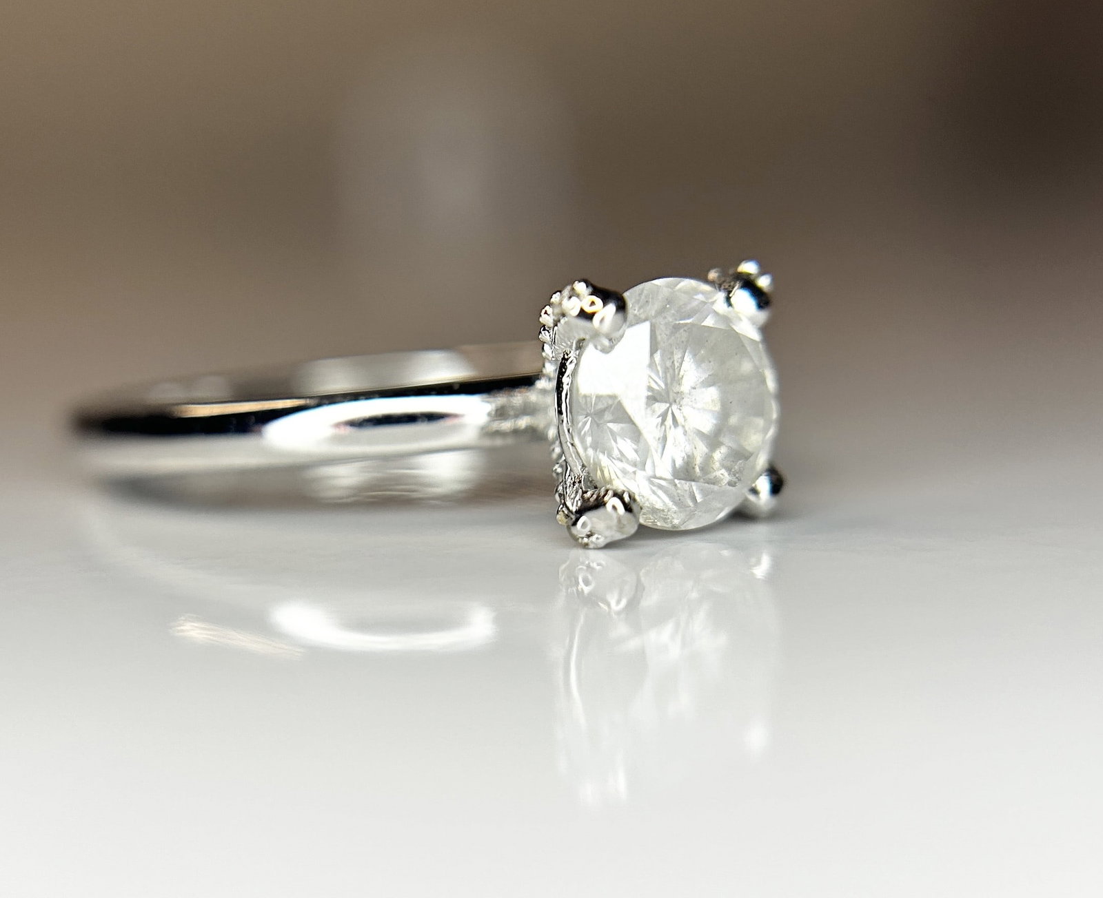 Beautiful 1.19ct Untreated Natural Solitaire Diamond & 18k Gold - 8