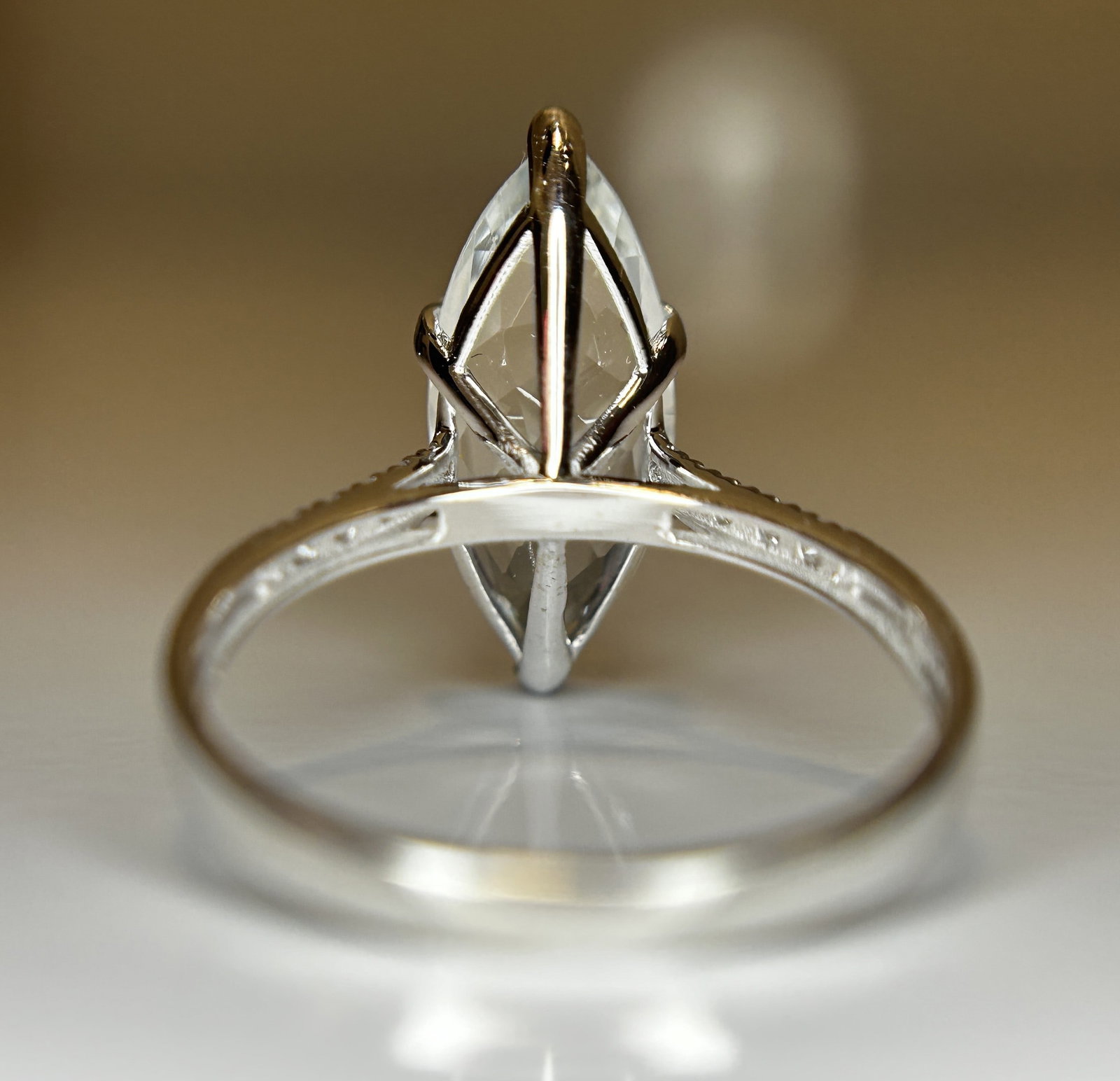 Beautiful 3.16 CT Natural Aquamarine Ring With Natural Diamonds & 18k White Gold - 7
