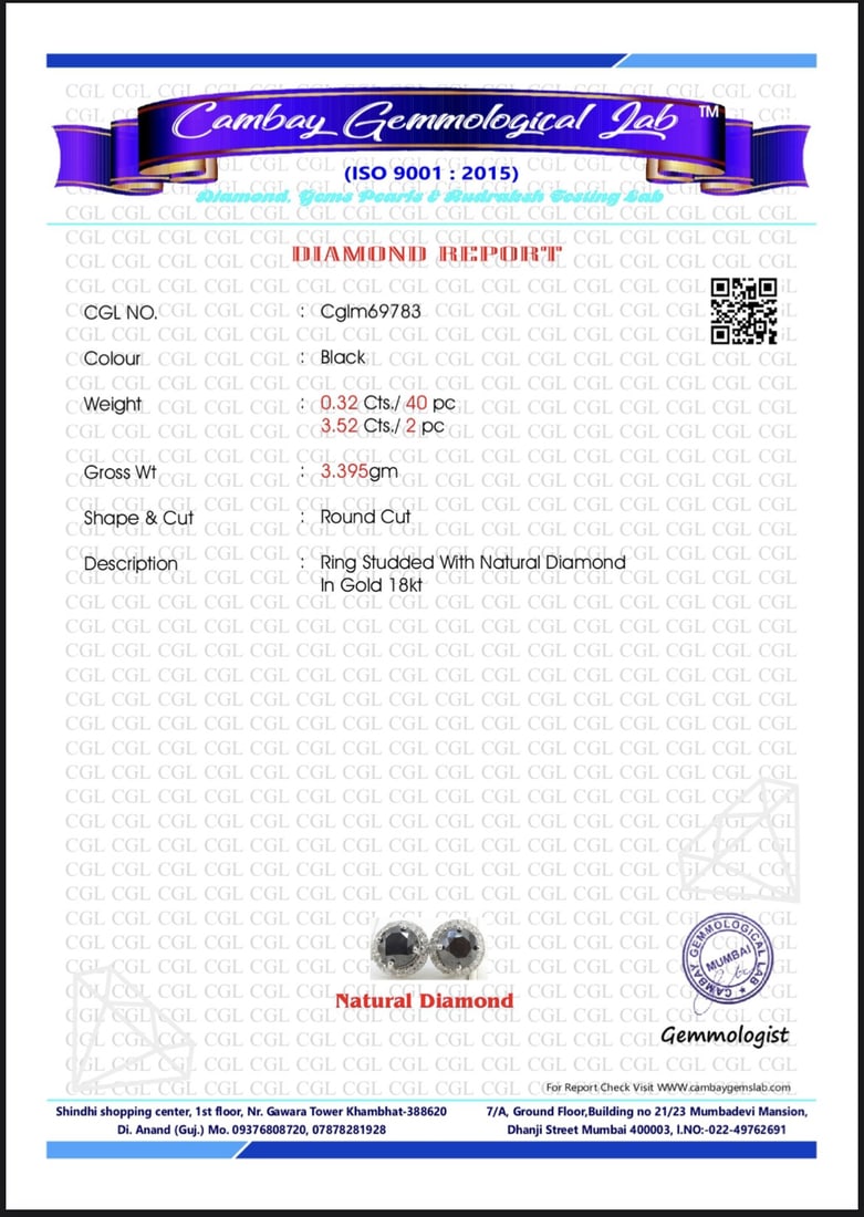 Beautiful Natural 3.84 CT Black Diamond Earrings Natural Diamonds & 18k Gold - 8