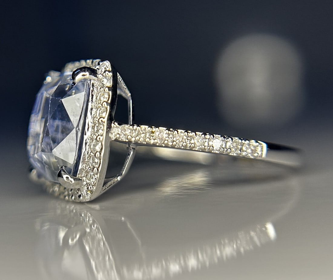 Beautiful 4.95ct Unheated Ceylon Blue Sapphire With Natural Diamonds & 18k Gold - 5