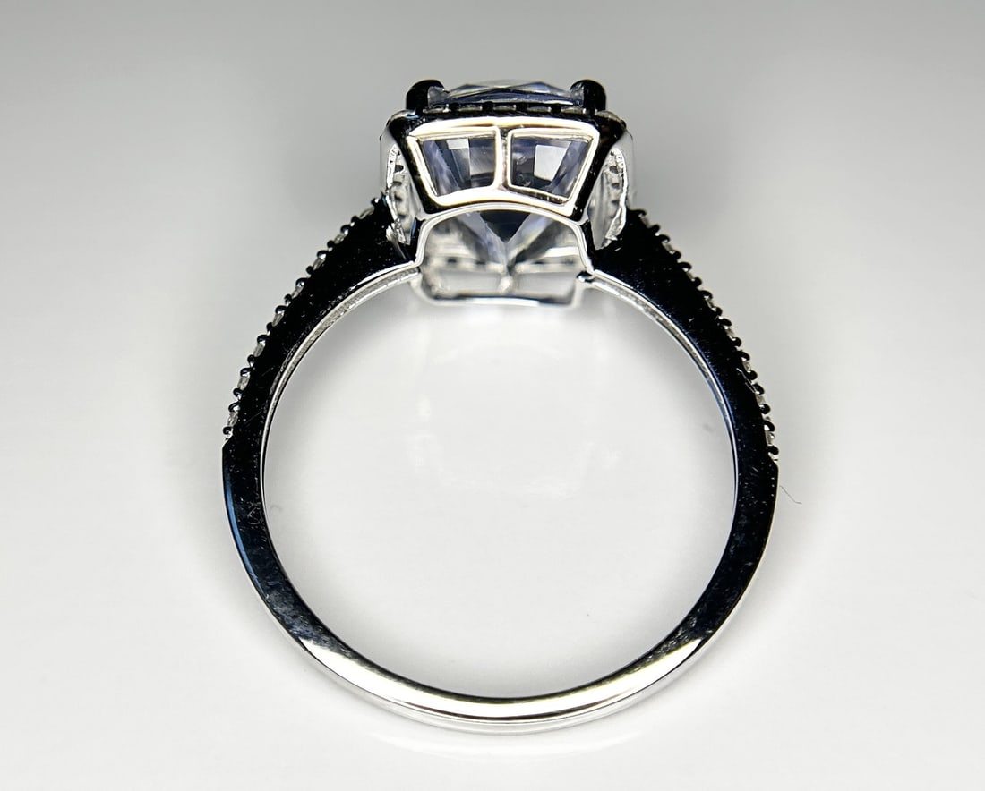Beautiful 4.95ct Unheated Ceylon Blue Sapphire With Natural Diamonds & 18k Gold - 6